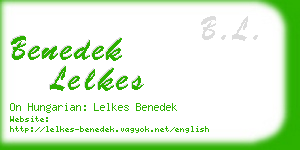 benedek lelkes business card